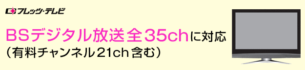 BSデジタル放送30chに対応(有料チャンネル20ch含む)