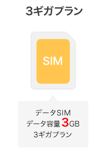 データSIM データ容量3GB 3ギガプラン
