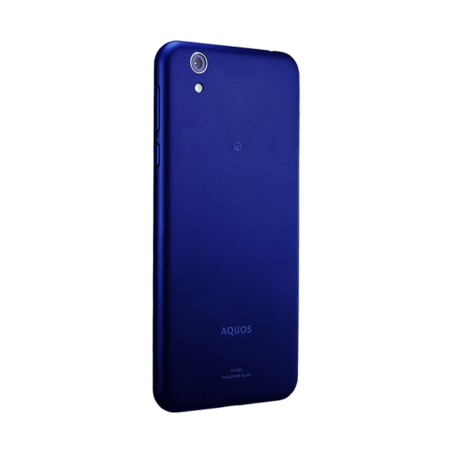 aquos sh-m04 ネイビー背面斜め