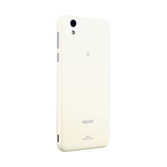 aquos sh-m04 ホワイト背面斜め