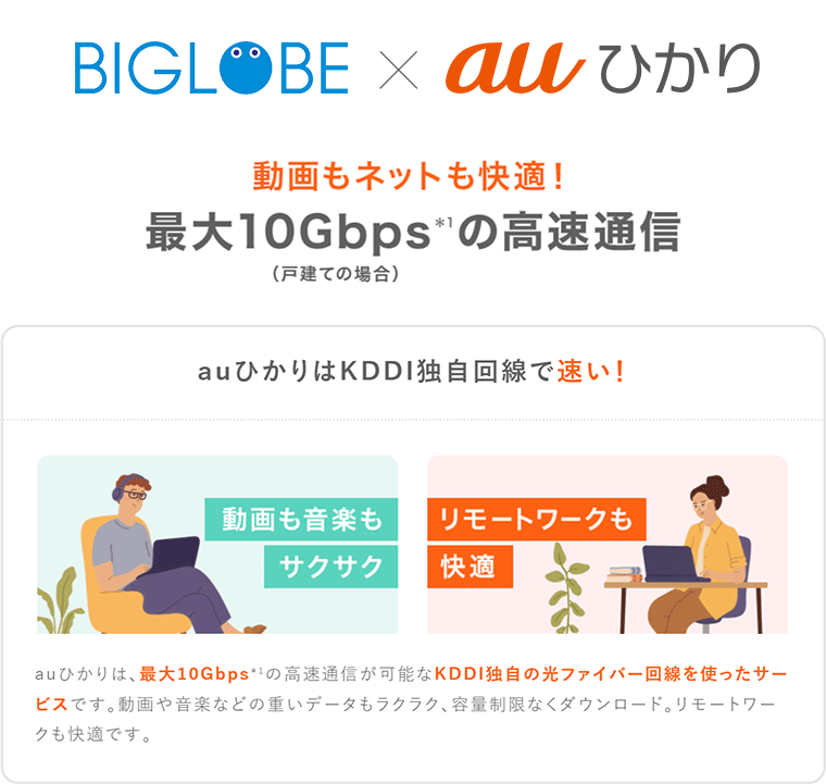 動画もネットも快適!最大10Gbps*1の高速通信(戸建ての場合)