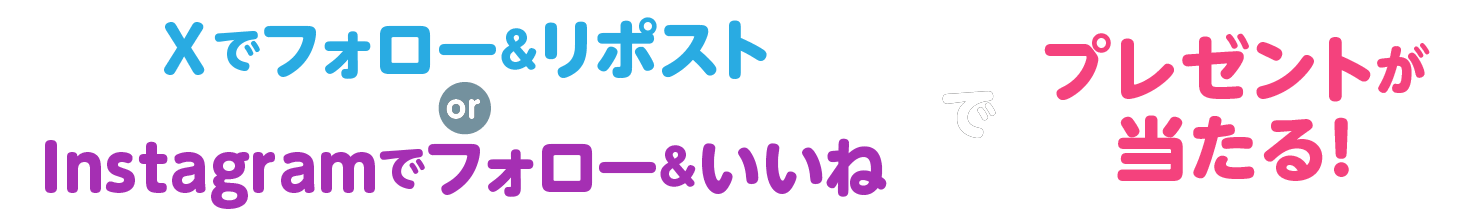 Xでフォロー&リポスト or Instagramでフォロー&いいねでプレゼントが当たる！