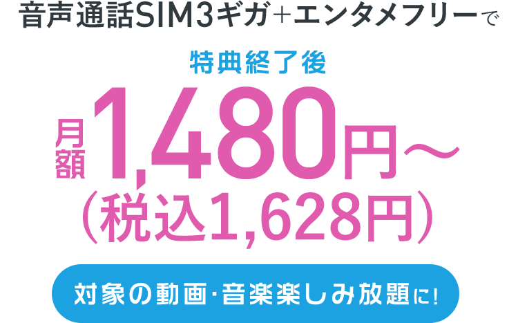 エンタメフリー オプション Youtube など対象サービスノーカウント 格安sim スマホのbiglobeモバイル