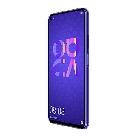 HUAWEI nova 5T パープル angled